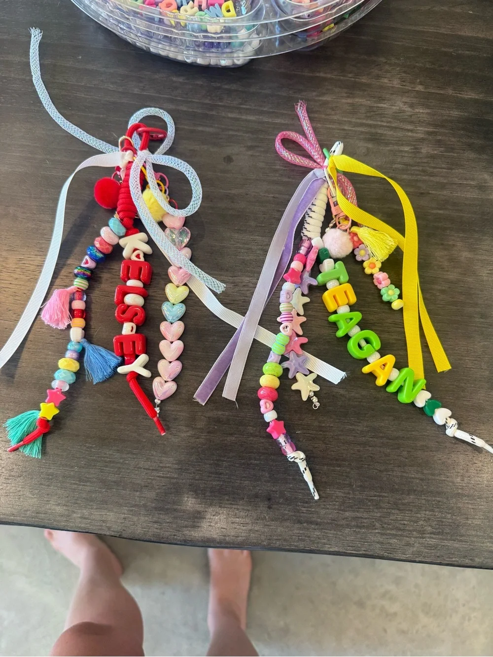 Custom Beaded Bag Charm Keychain